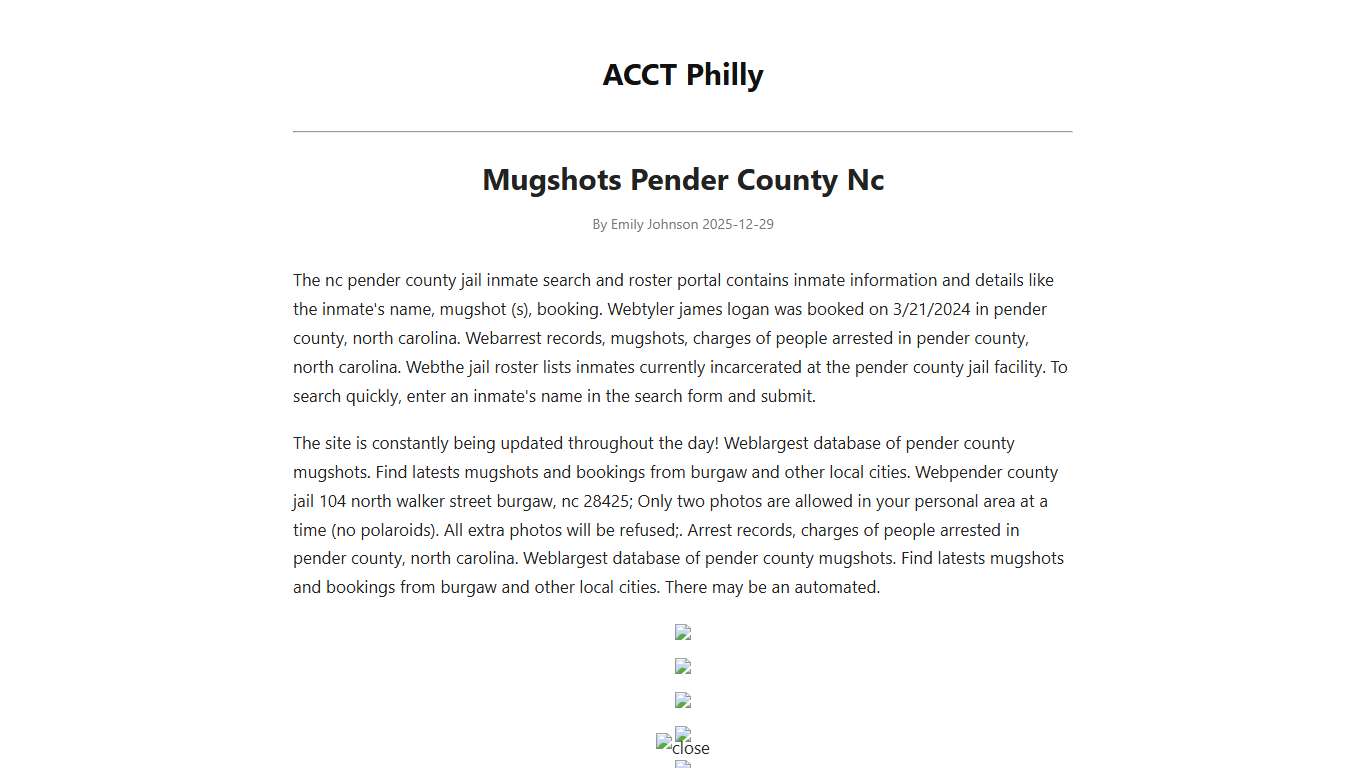 Mugshots Pender County Nc - ACCT Philly